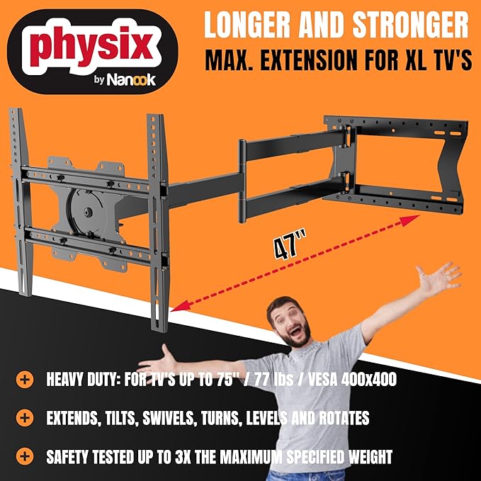 Physix 2120 Long arm TV Wall Mount