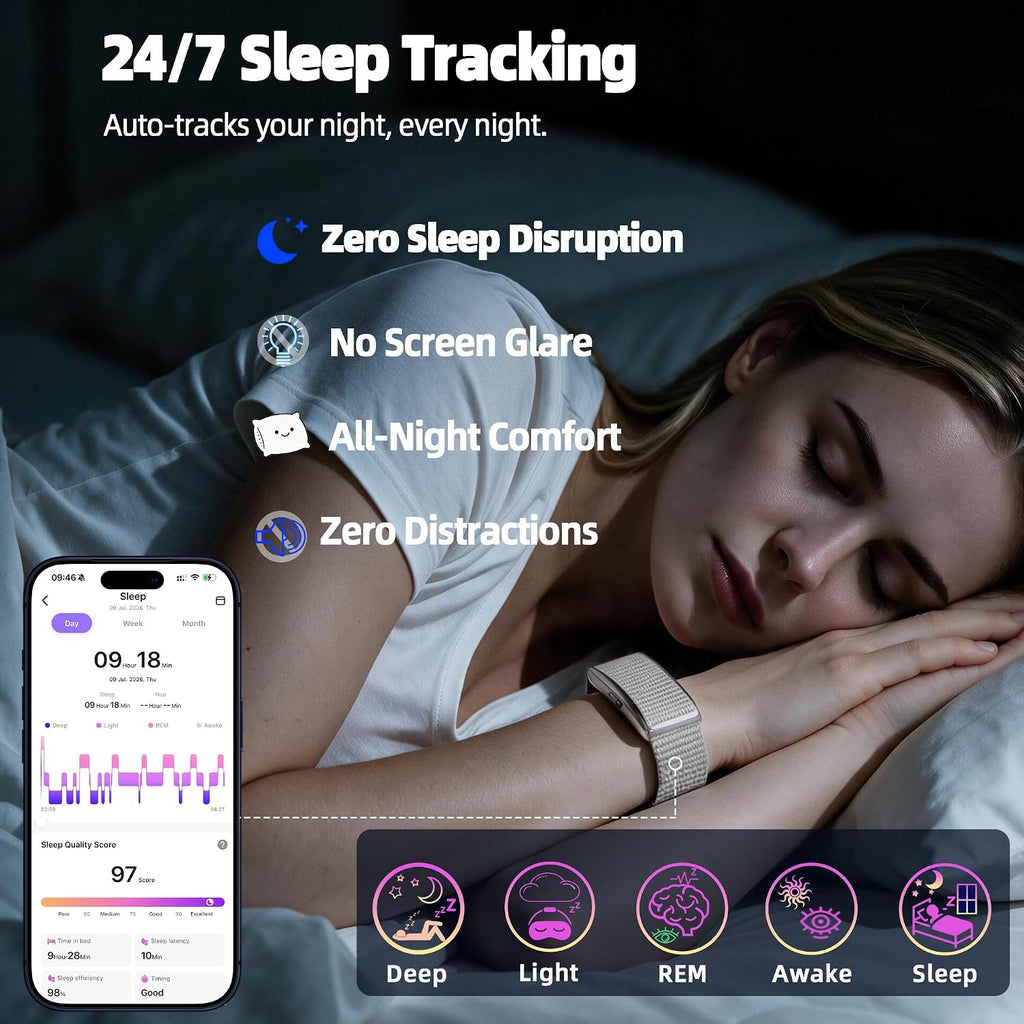 smart bracelet,health and fitness trackers for women and shown in use