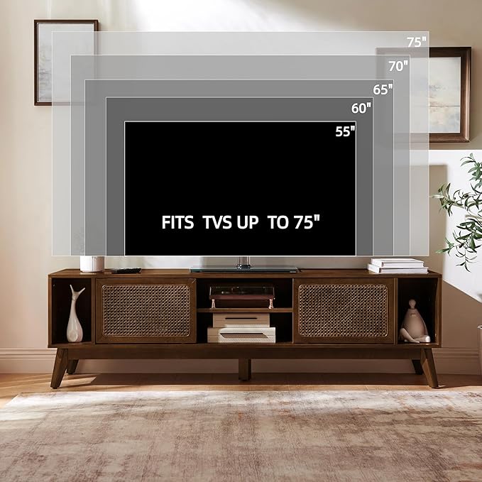 LKTART 68 Inch Mid Century Modern TV Stands