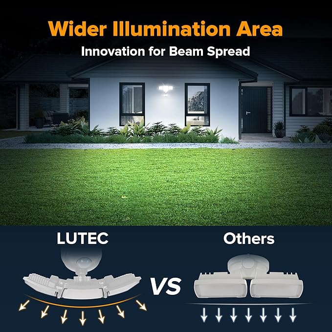 LUTEC 84W 9500LM LED Security Light Motion Sensor Outdoor Lights