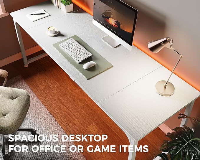 Huuger Computer Desk, 80 Inch Office Desk, Gaming Desk