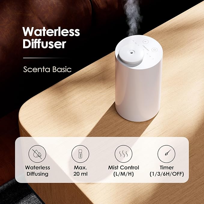 Airversa Waterless Diffuser for Essential Oil, Car Diffsuer, Battery Operated (2 Pack)