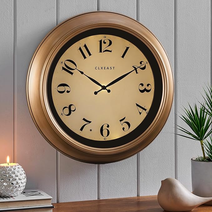 CLXEAST 18 Inch Glow in The Dark Wall Clocks