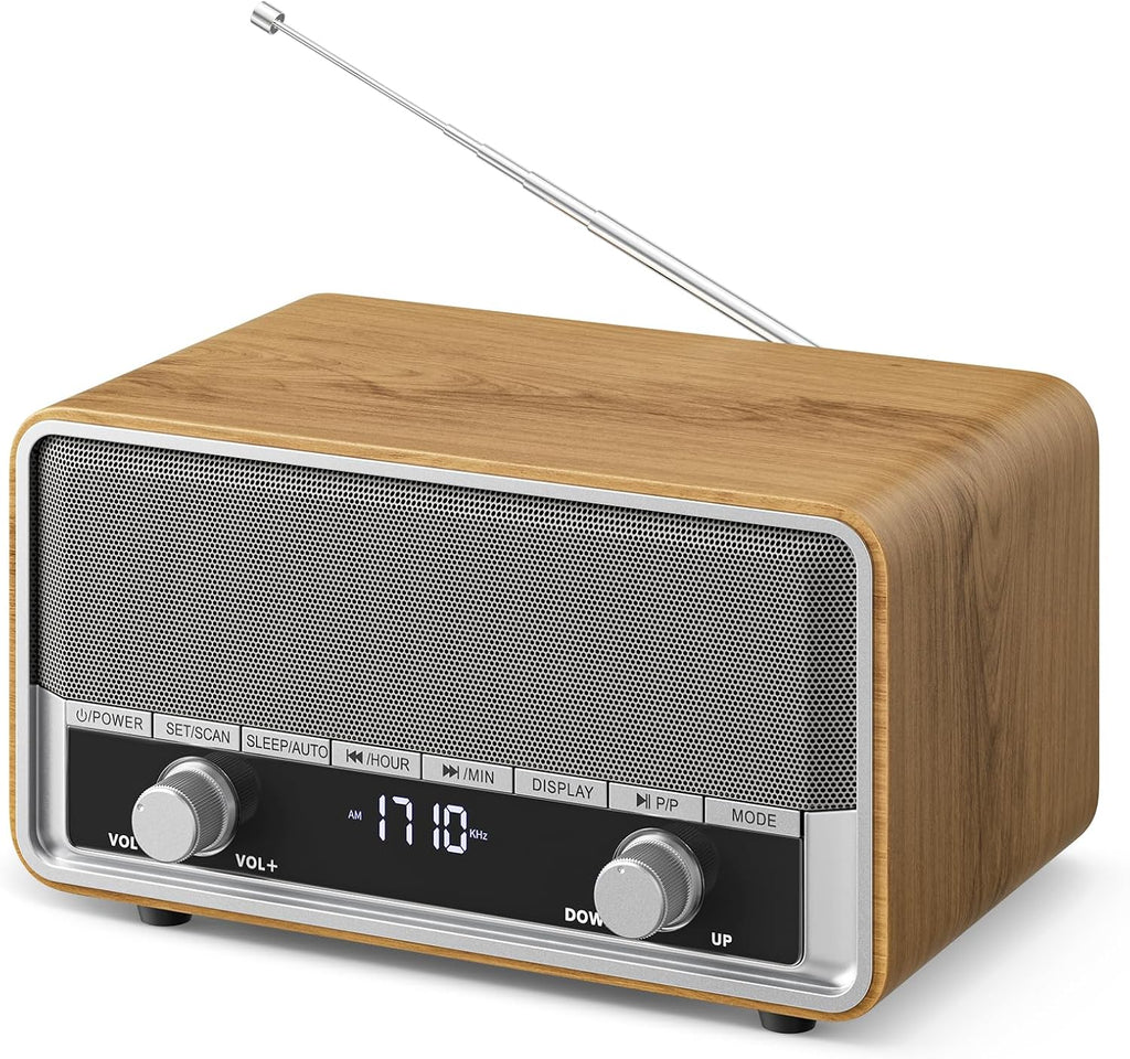 Vintage Wood AM FM Bluetooth Radio