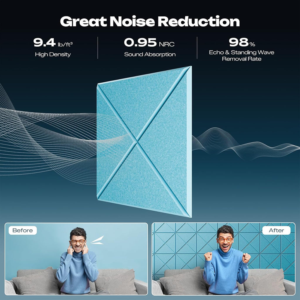 sonicism 12 pack x-lined acoustic panels, close-up detail