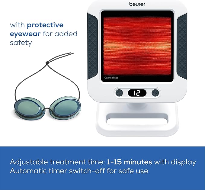 Beurer IL60 Infrared Heat Lamp for Red Light Therapy for Face, Sinus & Skin