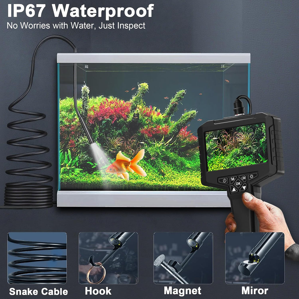 [dual-lens] inspection endoscope, industrial borescope camera with light, package contents