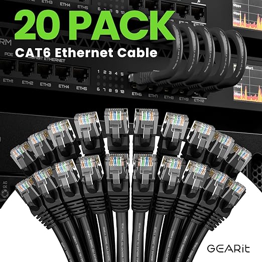 GEARit Cat 6 Ethernet Cable Pack (20-Pack)