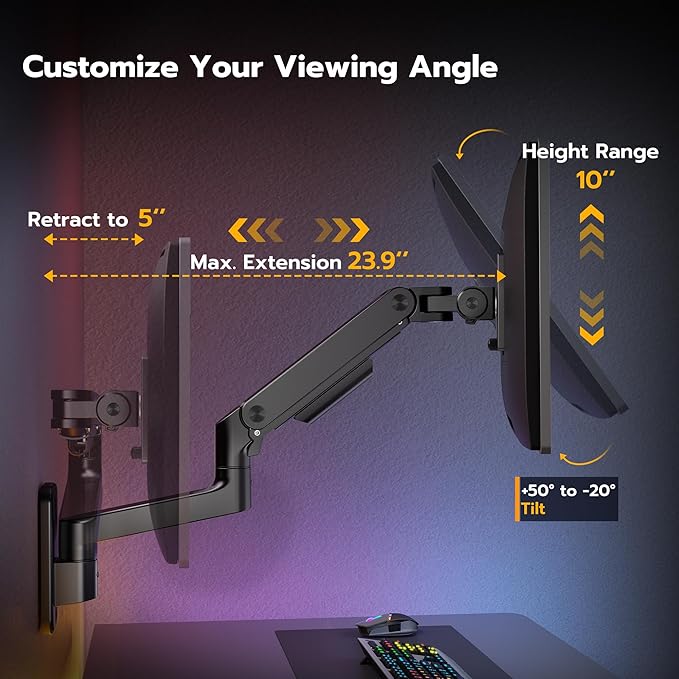ARES WING Wall Mount Monitor Arm