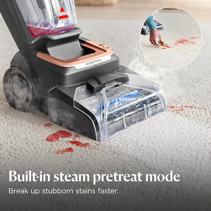 BISSELL Revolution HydroSteam Carpet Cleaner, Upright Deep Cleaner, HydroSteam