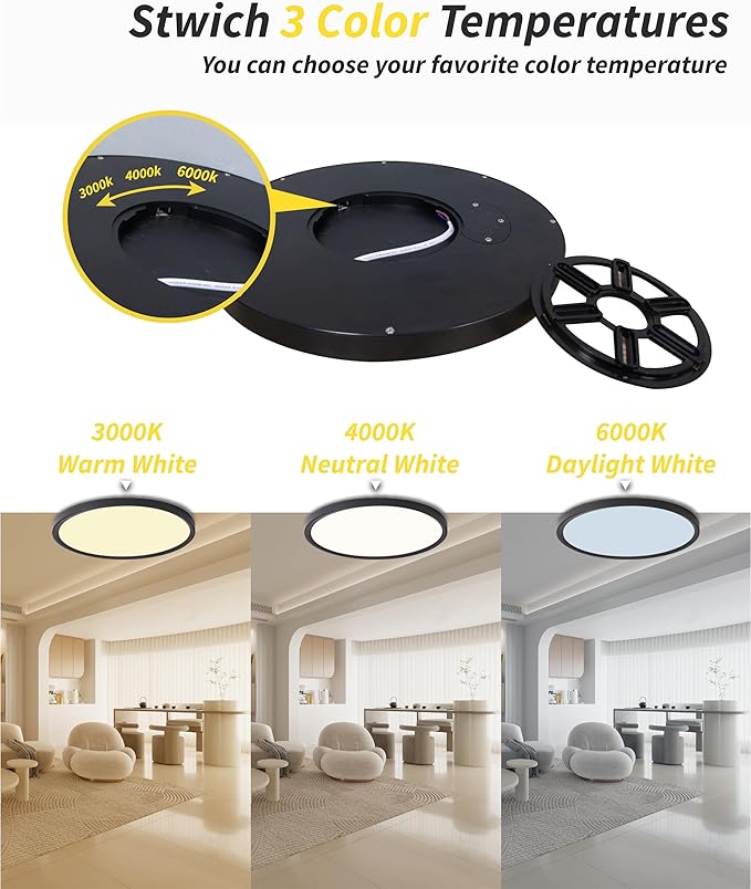 4pack 12 Inch Flush Mount Ceiling Light, 24w Led Ceiling Light,