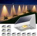 12 Pack Solar Powered Fence Light Outdoor Waterproof Warm White LED