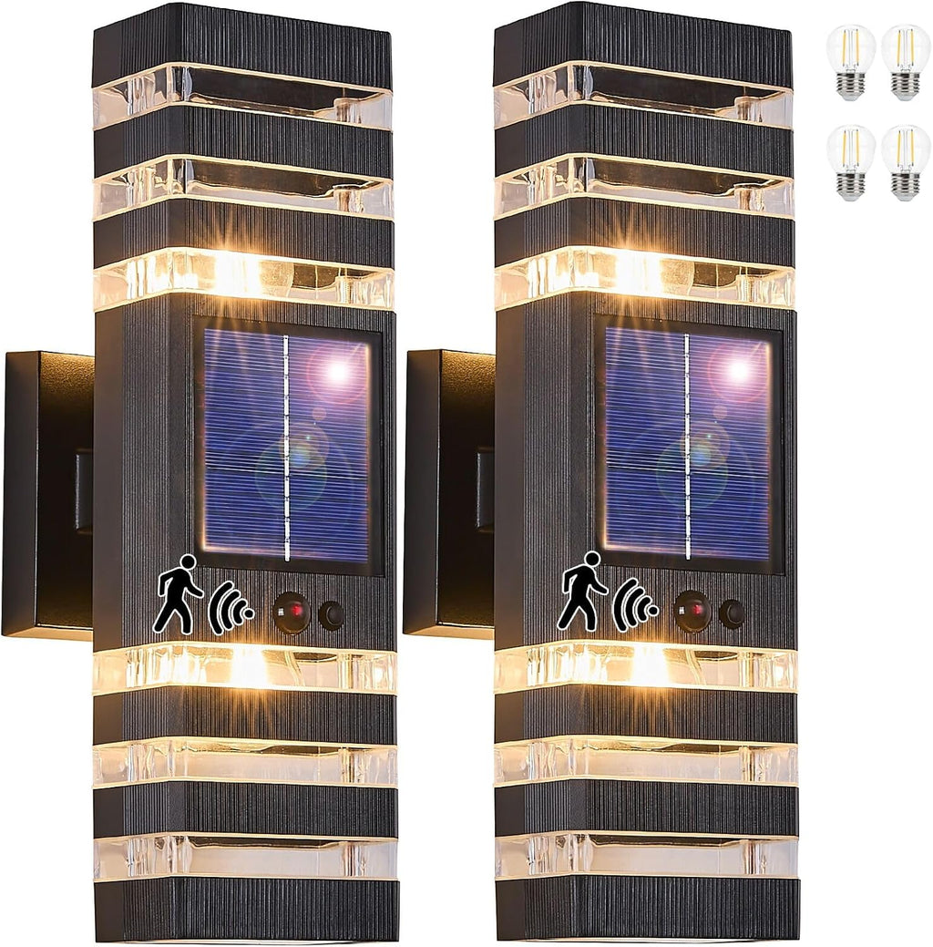 2 Pack Solar Outdoor Wall Lights