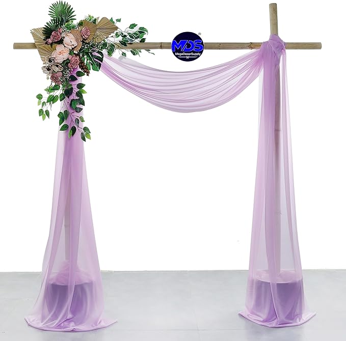 MDS Halloween Chiffon Draping Fabric - 2 Panel, 30" Wide x 100ft Long - Sheer Spooky Arbor & Canopy Drapery for Haunted House Backdrops, Party Ceilings, DIY Costumes & Themed Events - Orchid (Pack of 2)