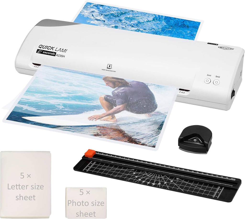 SINCHI 13-Inch Thermal Laminator Machine, 3–5 Mil, 40s Warm-Up, Jam Release