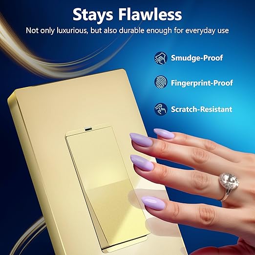LIDER Minimalist Design Matte Finish Lighted Decorator Switch, Frameless Paddle (5-Pack)