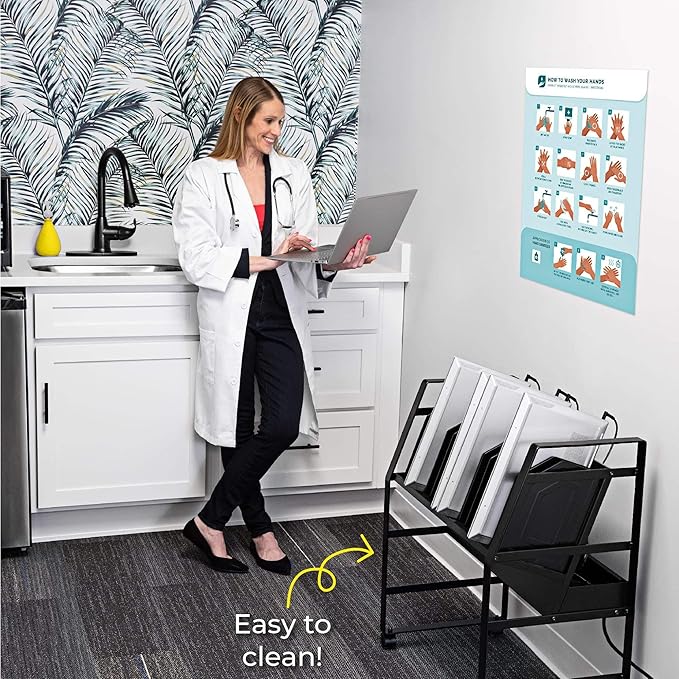 Line Leader 16-Device Mobile Charging Station | Steel Rolling Cart