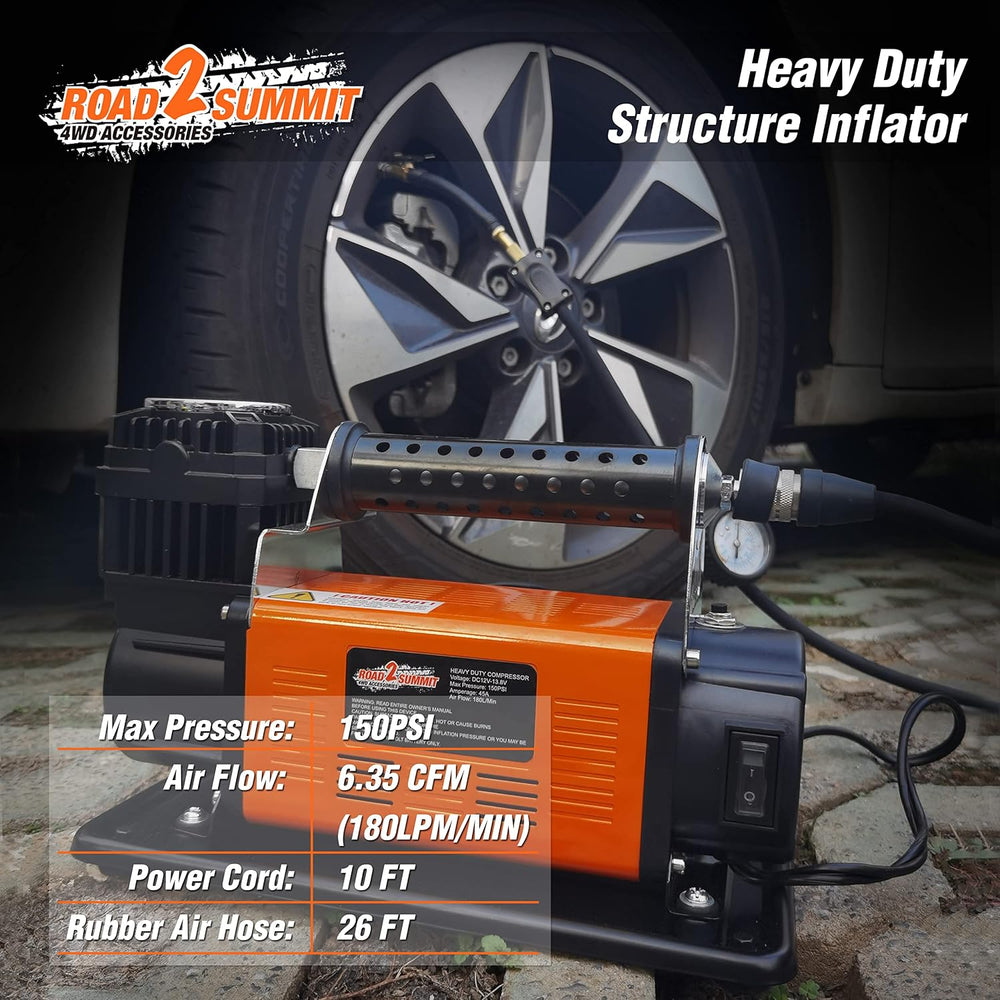 Heavy Duty Portable 12V Air Compressor Kit Inflate 6.35CFM (180L/ Min), Max 1...