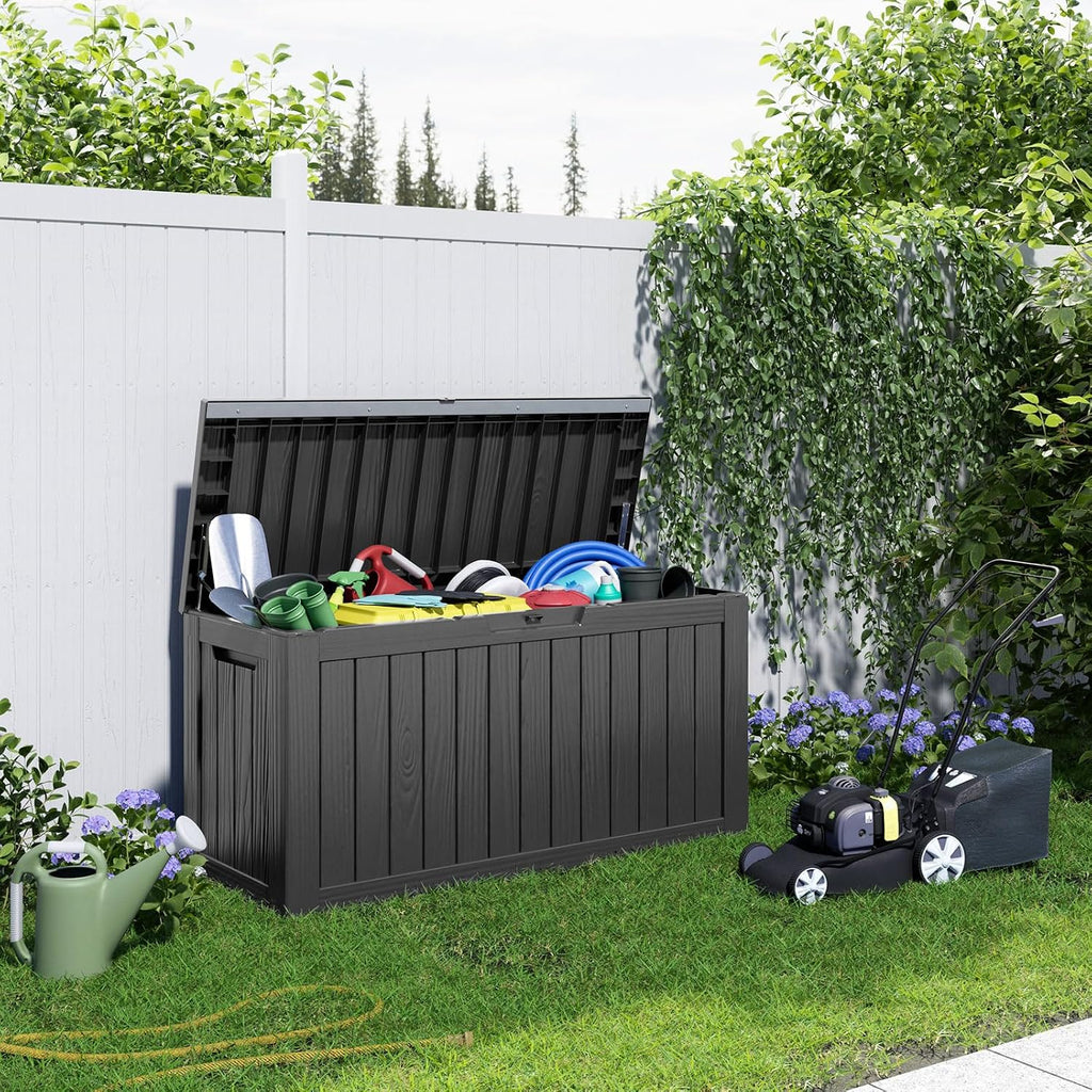 easyup 80 gal resin outdoor storage box waterproof, package contents