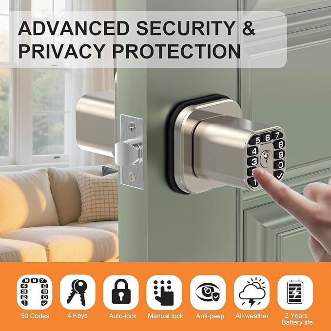 Richelock IU52 Double-Sided Keypad Door Lock, All-Weather, Fully Waterproof