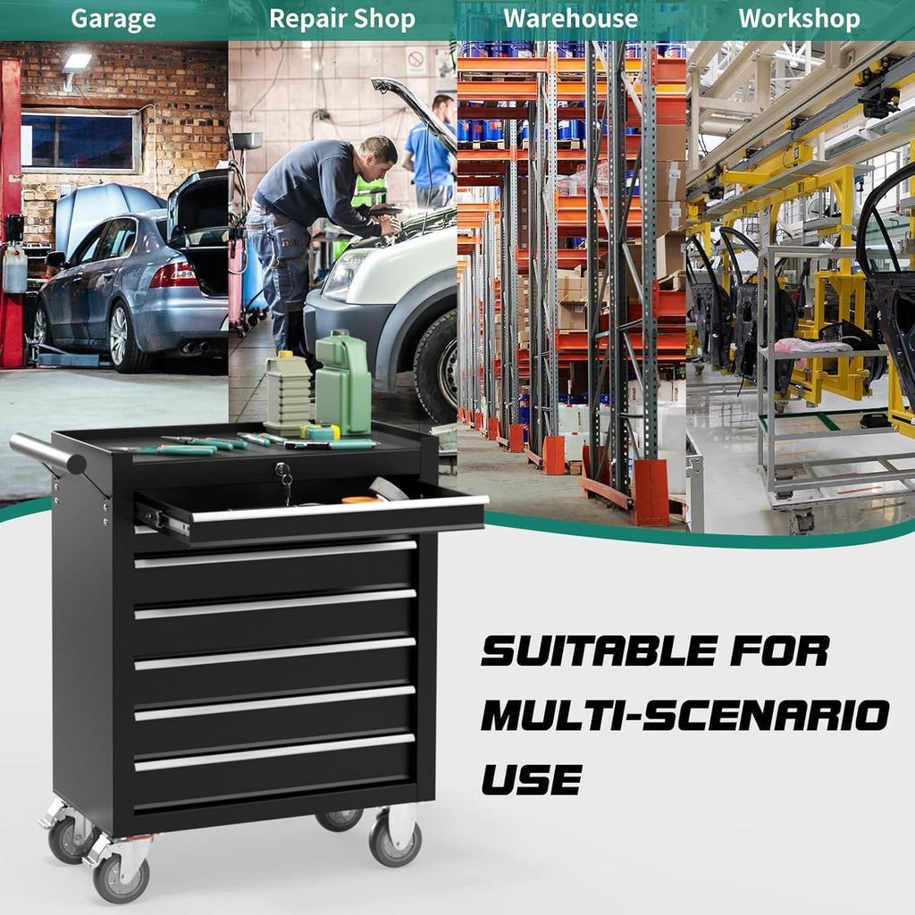 7-drawer rolling tool chest with wheels, tool box, package contents