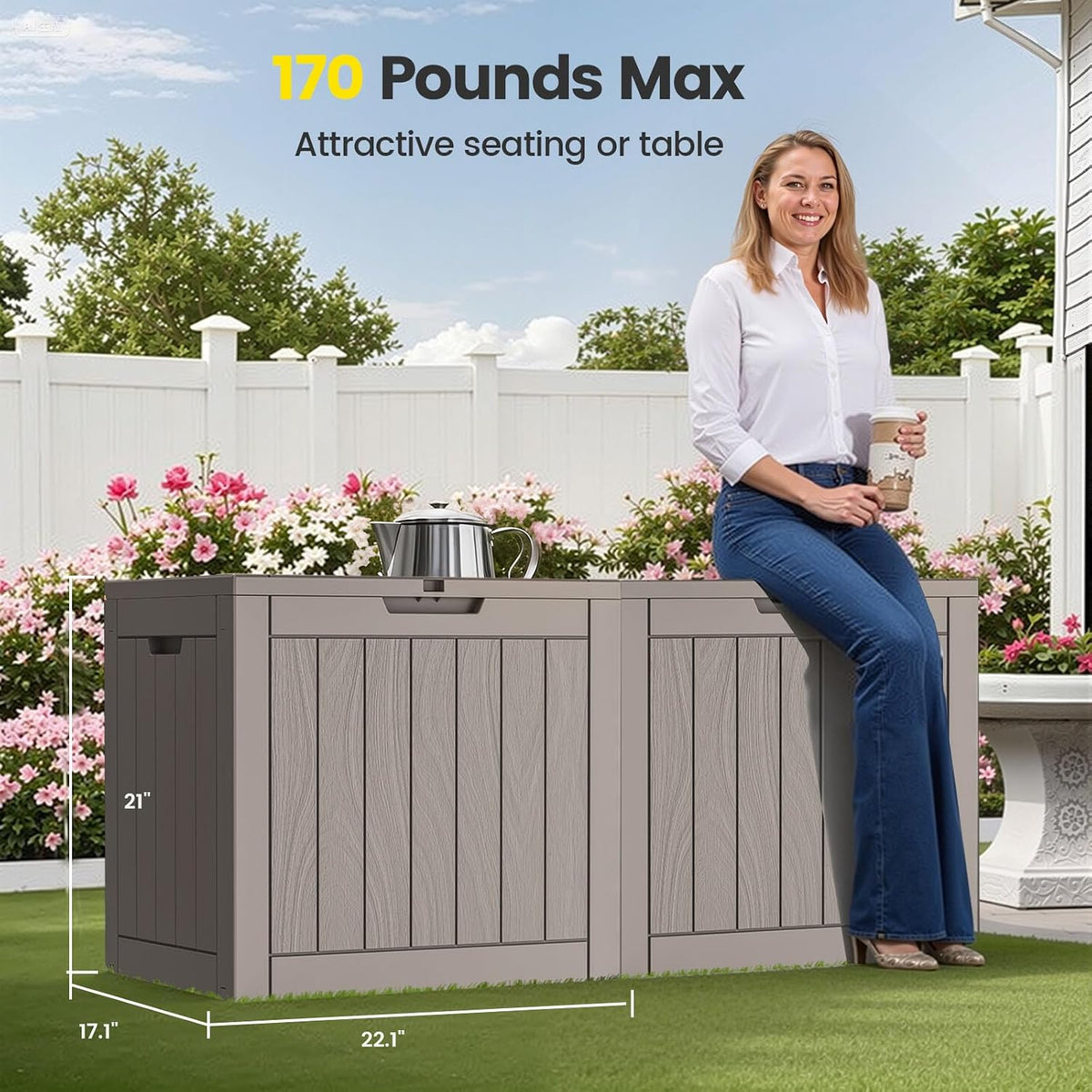 zapdos 31 gallon outdoor deck box, lockable waterproof, package contents
