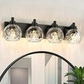 METWET Bathroom Light Fixtures Over Mirror, 4-Light Modern Sconces Wall Lighting
