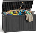 EasyUp 280 Gal Waterproof Deck Box Outdoor Storage Box Black