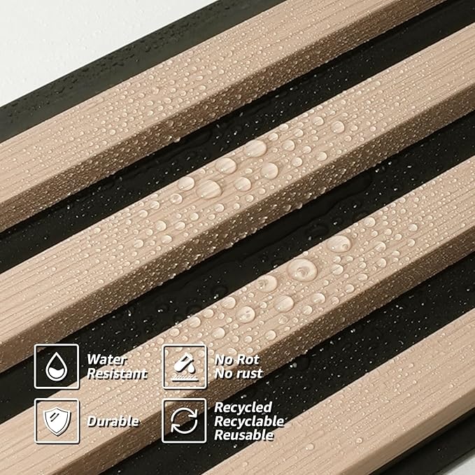Art3d 8-Pack WPC Wood Slat Wall Panel