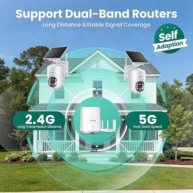 SOLIOM- 5MP Security Cameras Wireless Outdoor, No Subscription, 2-Cam Pack