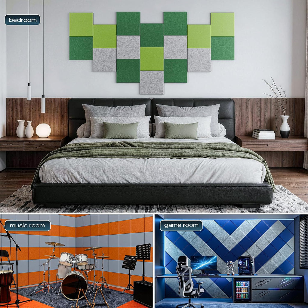 sonicism 12 pack acoustic wall panels showing dimensions