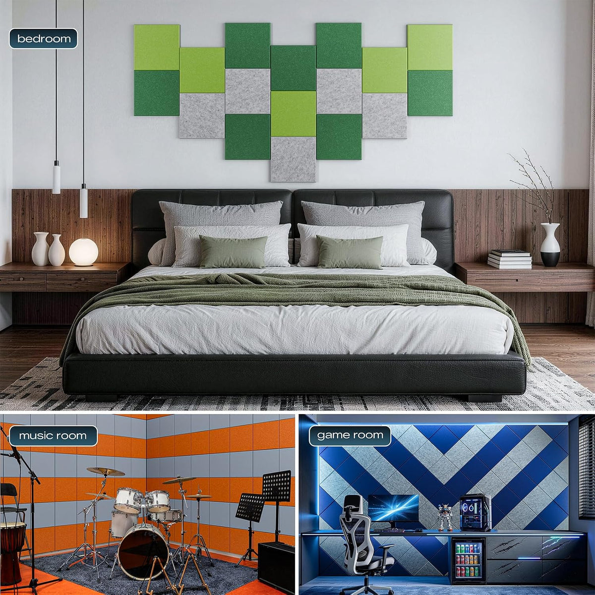 sonicism 12 pack acoustic wall panels showing dimensions