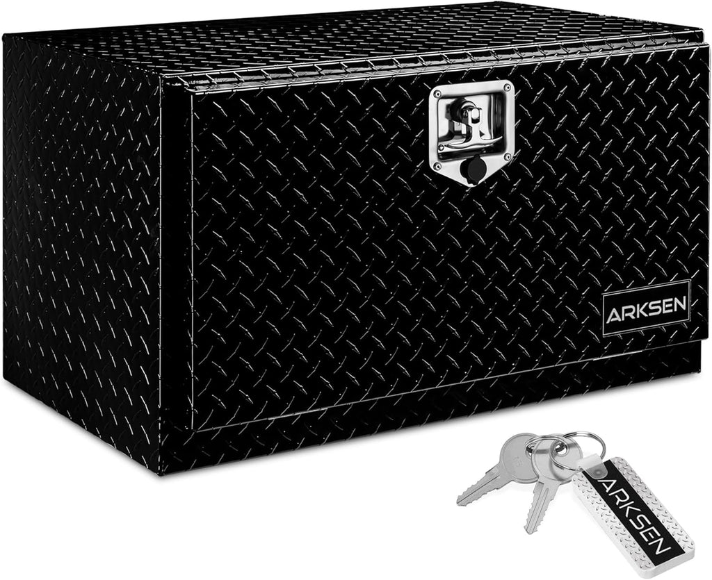 ARKSEN 30" x 17" x 18" Underbody Tool Box, Heavy Duty Storage Chest,Black