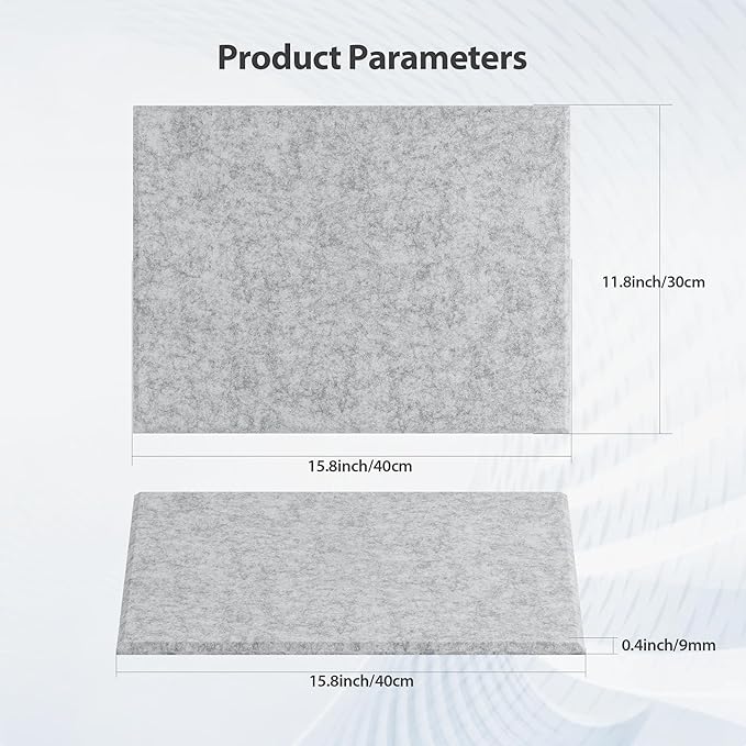 Amantech 12 Pack Acoustic Panels Self Adhesive Sound Proof Foam, High Density