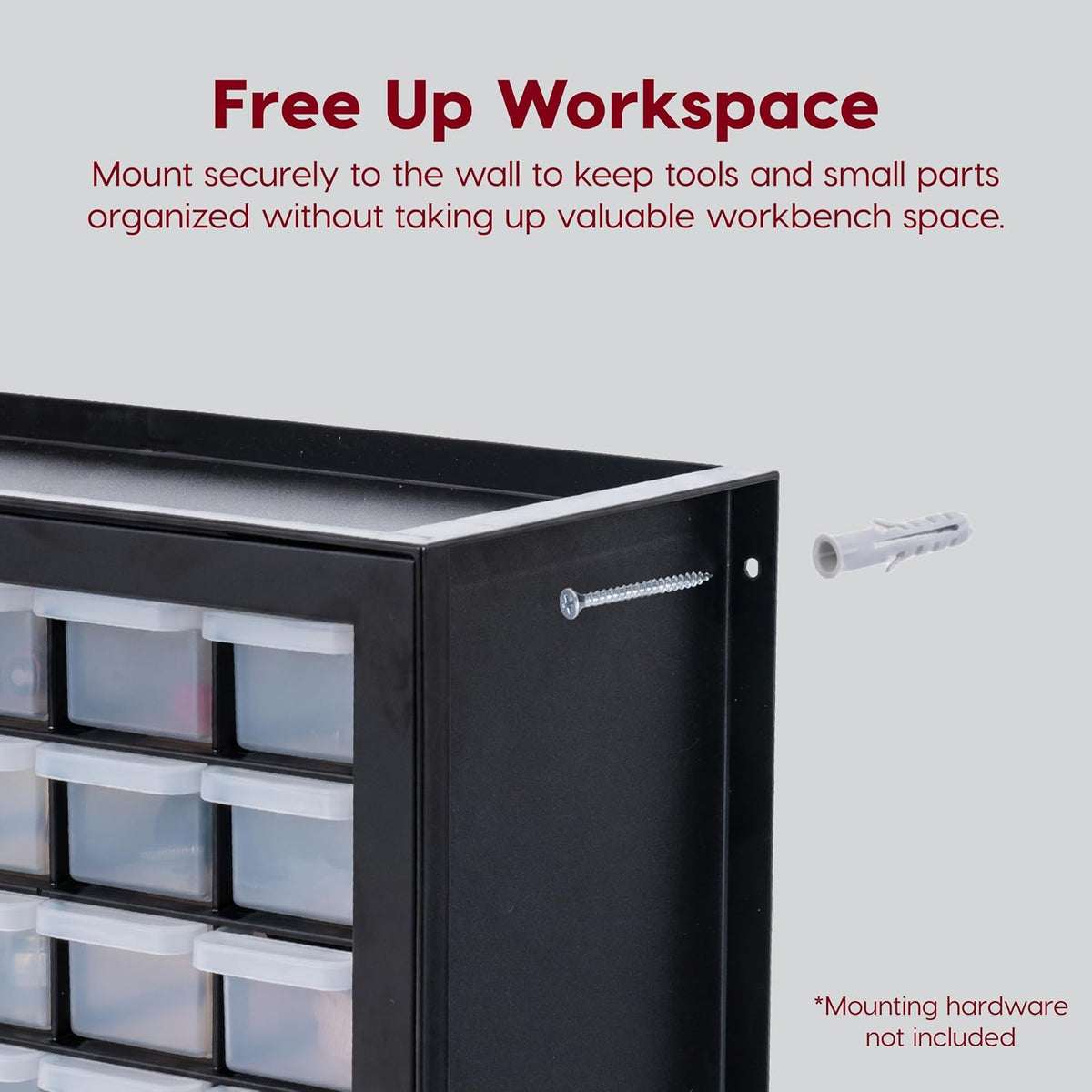 iris usa 32-drawer tool organizer, nuts & bolts, close-up detail