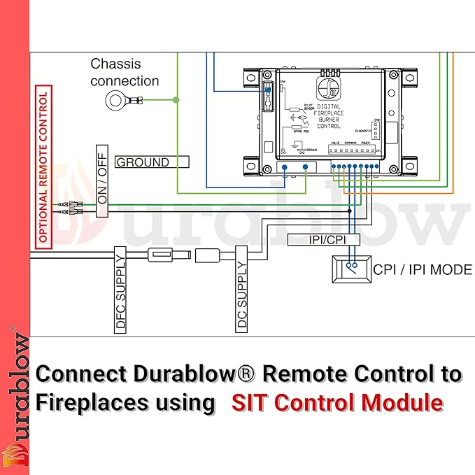 Durablow SH3002 Gas Fireplace WiFi Smart Home Remote Control