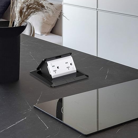 KYHSHJ Pop Up Floor Electrical Outlet Box Kit，20 Amp Stainless Steel TR
