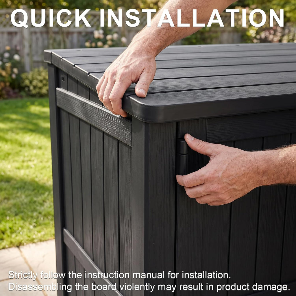 outdoor storage box & cabinet 36 cu ft, side view