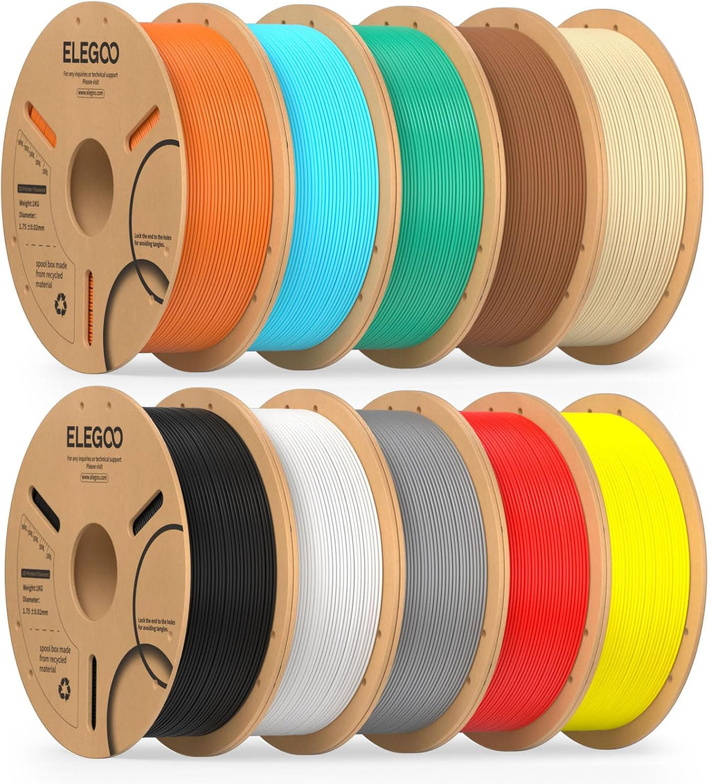 ELEGOO PLA Filament Bundle 10KG, 1.75mm 3D Printer Filament Dimensional