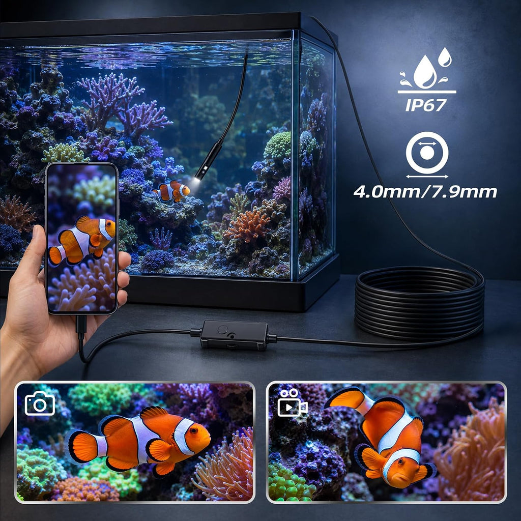 Daxiongmao Endoscope Camera with Light, 1920P HD Borescope