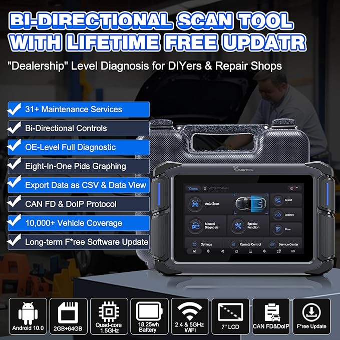 VDIAGTOOL Bidirectional Scan Tool VD70 Lite, OBD2 Scanner Diagnostic Tool