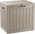 32 Gal Outdoor Storage Box Waterproof Lockable,Deck Box,Medium Gray