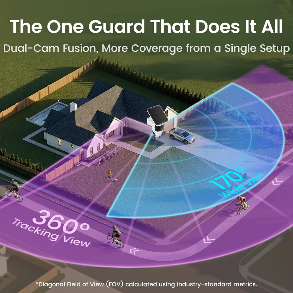 aosu t2 pro 3k dual cam outdoor security, close-up detail