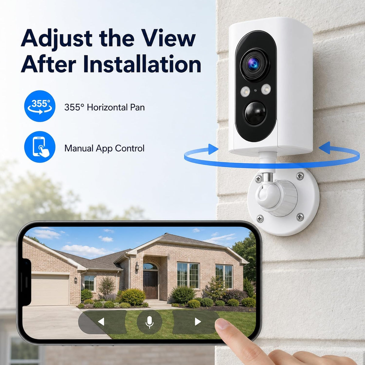 Geekee 355° Pan Rotate Cameras 2 Pack, Security Cameras Wireless Outdoor