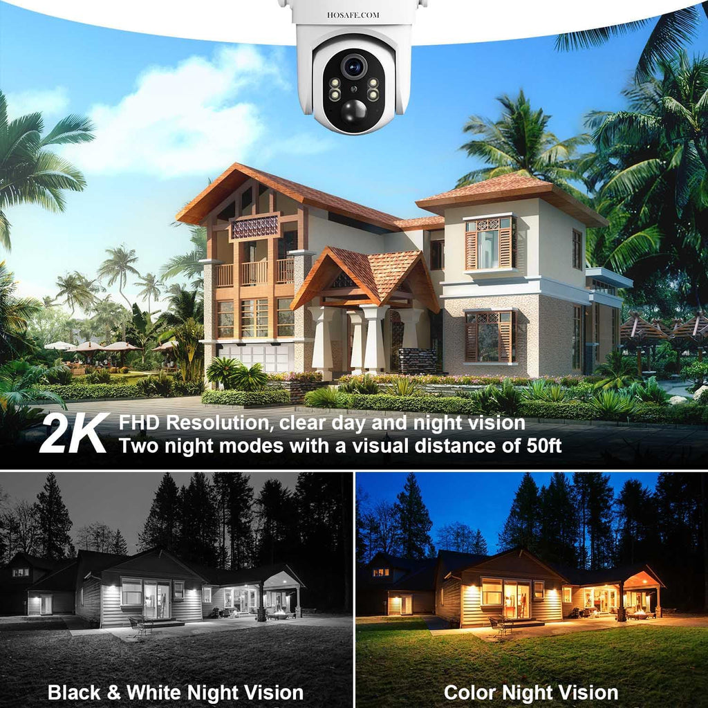 wifi outdoor security camera wireless, spotlight color night on a desk or shelf