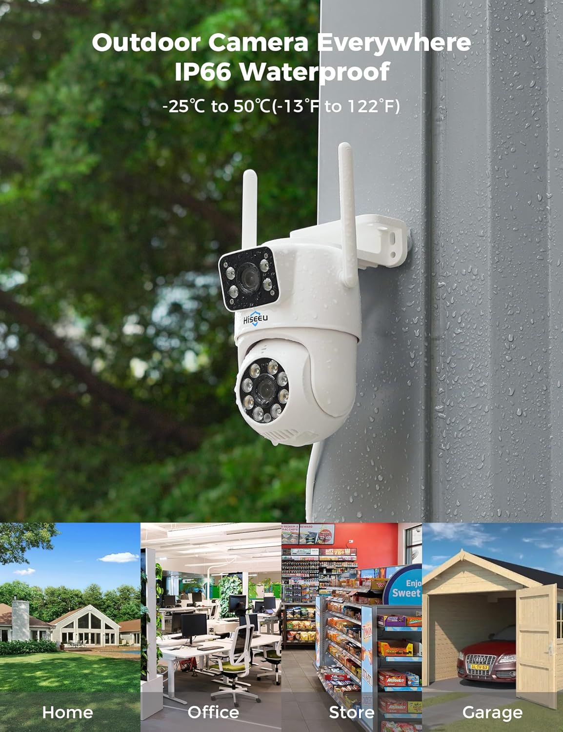 hiseeu wireless security cameras outdoor, outdoor cameras for, view 9