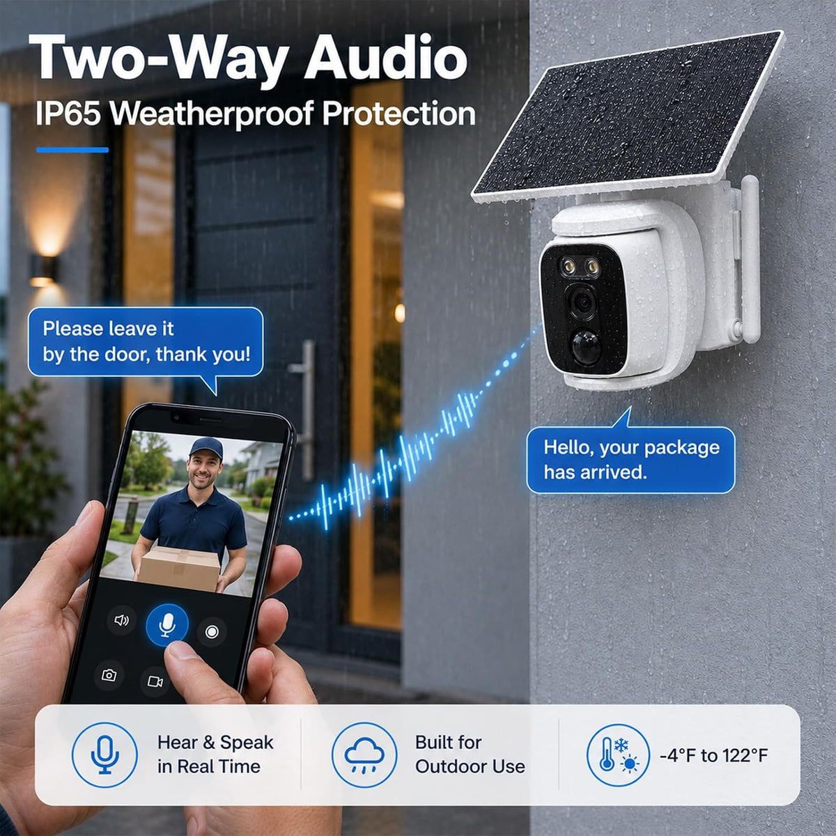 solar security cameras wireless outdoor, 2k wifi camera, view 9