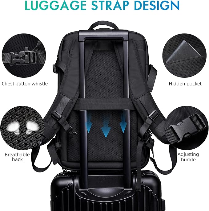 Carry on Backpack for Women Men 40L Flight Approved Travel Backpack Fit 17 Inch