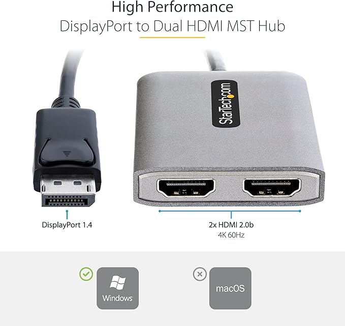 StarTech.com DP to Dual HDMI MST HUB