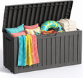 150 Gallon Large Outdoor Storage Box with Wheels, Black